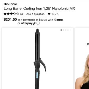 Bio Ionic Long Barrel Curling Iron 1.25' NanoIonic MX NEVER USED & IN BOX